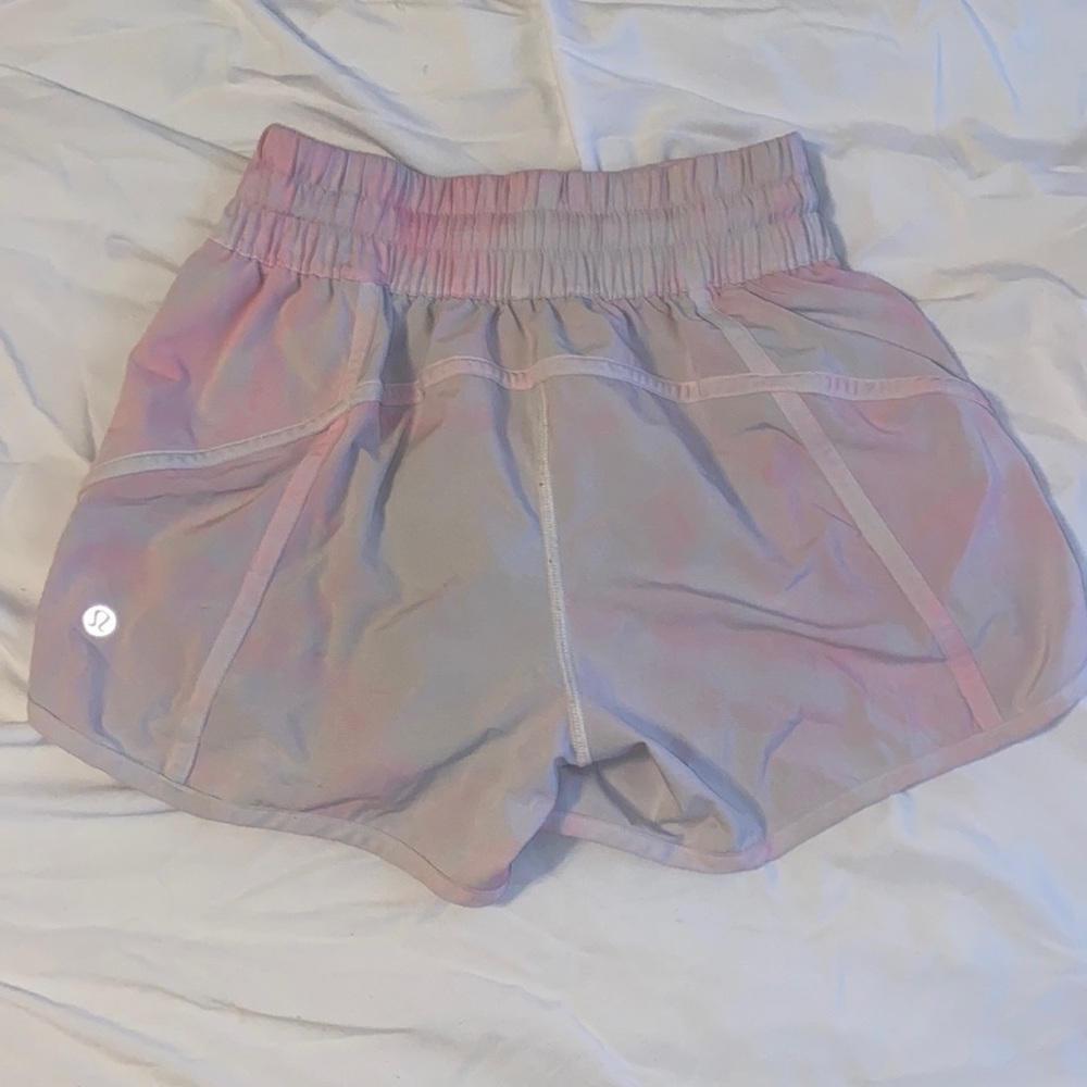 Lululemon rare light pink tie dyed trackers shorts